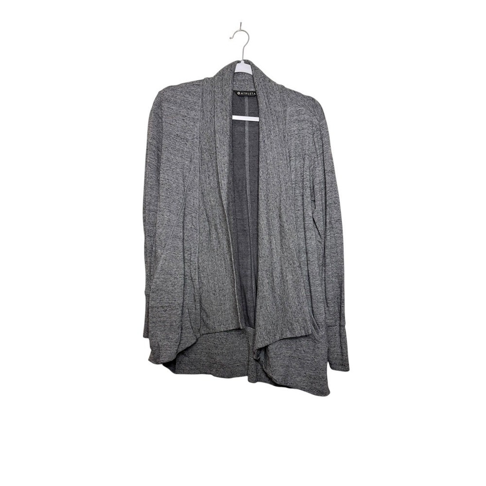 Athleta Women's Gray Heathered Open‎ Front Cardigan Sweater Size Medium Cozy